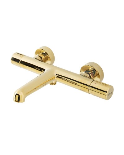 Смеситель для ванны и душа в комплекте с ручным душем, шлангом, держателем BelBagno UNO-VASM/DFS-ORO