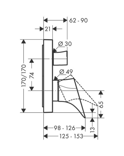 Смеситель для ванны Axor Starck Organic 12415000