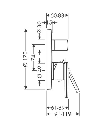 Смеситель для ванны Axor Citterio 39455000
