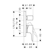 Смеситель для ванны Axor Citterio M 34425000