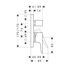 Смеситель для ванны Axor Citterio M 34425000