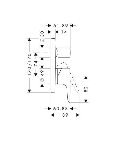 Смеситель для ванны Axor Citterio M 34425000