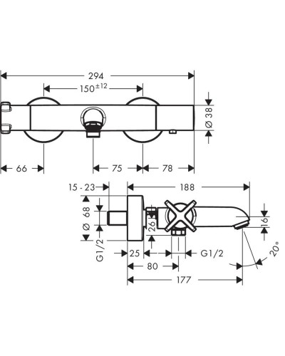 Термостат для ванны Axor Citterio E 36140000