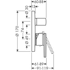 Смеситель для ванны Axor Citterio 39457000