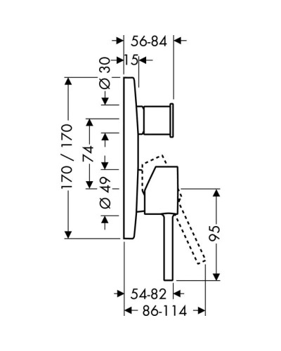 Смеситель для ванны Axor Starck X 10445000