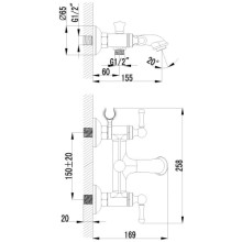 Смеситель для ванны с душем Lemark Plus Balance LM1302C