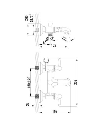 Смеситель для ванны с душем Lemark Plus Balance LM1302C