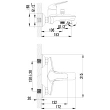 Смеситель для ванны Lemark Plus Advance LM1202C