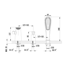 Смеситель для ванны Lemark Melange LM4945CW