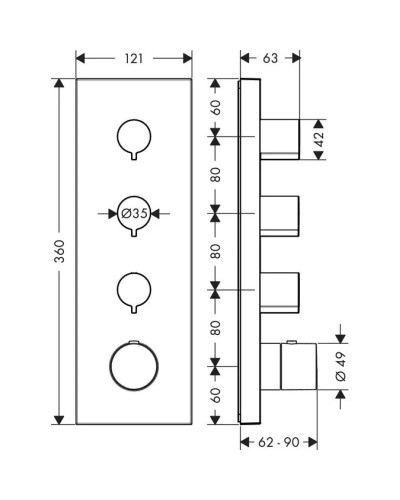 Термостат для ванны Axor ShowerSolutions 10751000