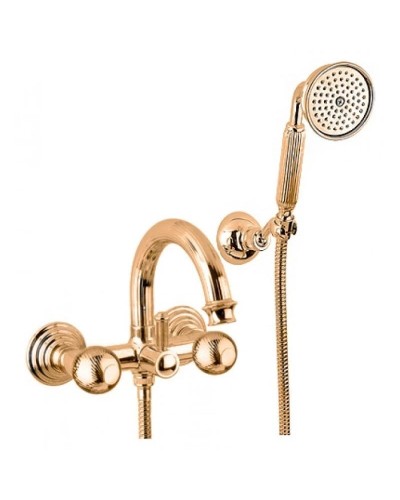 Смеситель для ванны золото 24 карата, ручки металл Cezares Olimp OLIMP-VD-03/24-M