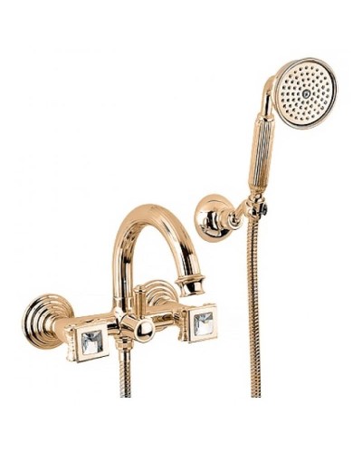 Смеситель для ванны золото 24 карата, ручки swarovski Cezares Olimp OLIMP-VD-03/24-Sw
