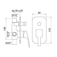 Смеситель для ванны бронза Cezares Olimp OLIMP-VDIM-02-L