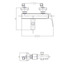 Смеситель для ванны золото 24 карата Cezares Legend LEGEND-VM-03/24