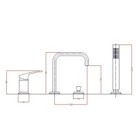 Смеситель на борт ванны хром Cezares Legend LEGEND-BVDM-01