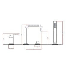 Смеситель на борт ванны хром Cezares Legend LEGEND-BVDM-01