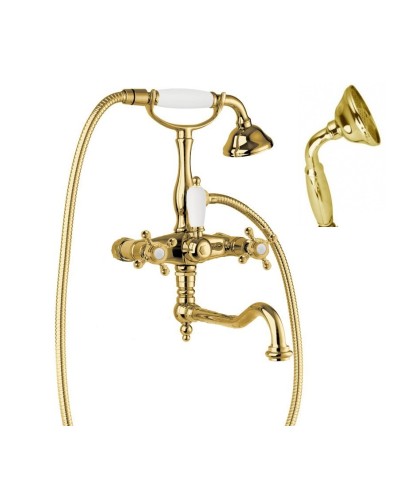 Смеситель для ванны с поворотным изливом с ручным душем, шлангом 150 см CEZARES GOLF-VDF-03/24-M