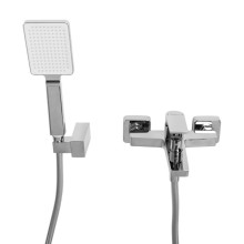 Смеситель для ванны и душа в комплекте с ручным душем, шлангом и держателем BelBagno ARDENTE-VASM-CRM