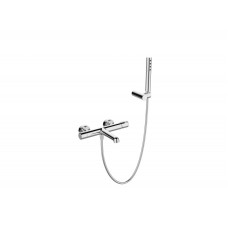 Смеситель для ванны и душа в комплекте с ручным душем, шлангом и держателем BelBagno UNO-VASM/DFS-CRM