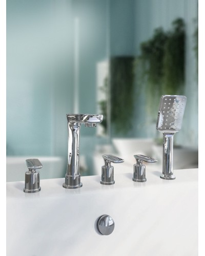 Смеситель для ванны на 5 отверстий AltroBagno Aperto 020102 Cr