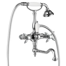 Смеситель для ванны с поворотным изливом с ручным душем, шлангом 150 см CEZARES NOSTALGIA-VDF-01-Bi