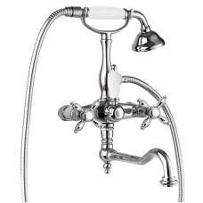 Смеситель для ванны с поворотным изливом с ручным душем, шлангом 150 см CEZARES NOSTALGIA-VDF-01-Bi