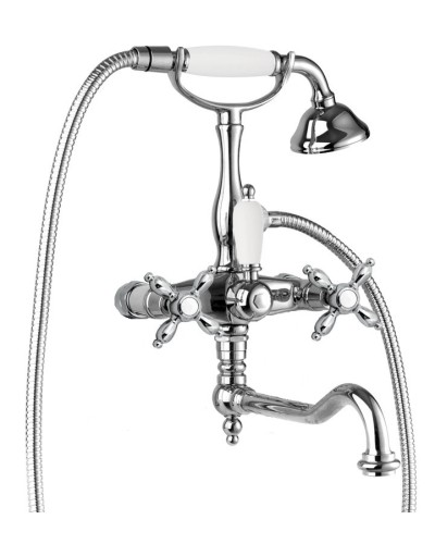 Смеситель для ванны с поворотным изливом с ручным душем, шлангом 150 см CEZARES NOSTALGIA-VDF-01-Bi