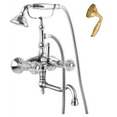 Смеситель для ванны с повортным изливом и ручным душем CEZARES ATLANTIS-VDF2-02-Sw/M