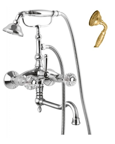 Смеситель для ванны с повортным изливом и ручным душем CEZARES ATLANTIS-VDF2-02-Sw/M