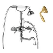 Смеситель для ванны с поворотным изливом с ручным душем, шлангом 150 см CEZARES NOSTALGIA-VDF-02-M