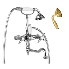 Смеситель для ванны с поворотным изливом с ручным душем, шлангом 150 см CEZARES NOSTALGIA-VDF-02-M