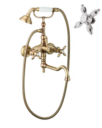 Смеситель для ванны с поворотным изливом и ручным душем CEZARES ATLANTIS-NOSTALGIA-VDF2-01