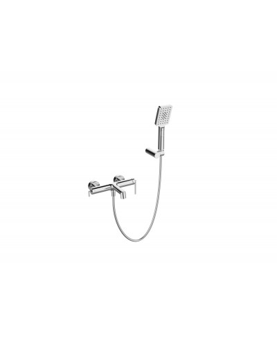 Смеситель для ванны и душа в комплекте с ручным душем, шлангом и держателем BelBagno ACQUA-VASM/DFS-CRM