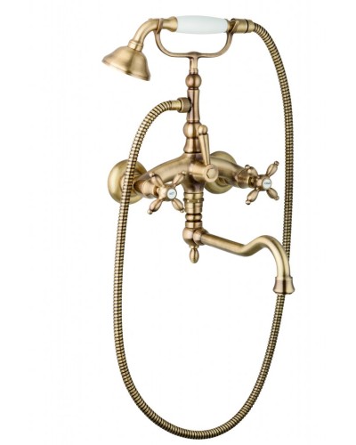 Смеситель для ванны с поворотным изливом и ручным душем CEZARES ATLANTIS-NOSTALGIA-VDF2-02