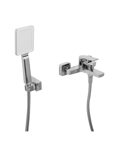 Смеситель для ванны и душа в комплекте с ручным душем, шлангом и держателем BelBagno ARDENTE-VASM-CRM