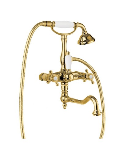 Смеситель для ванны с поворотным изливом с ручным душем, шлангом 150 см CEZARES GOLF-VDF-03/24-Bi