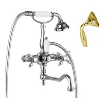 Смеситель для ванны с поворотным изливом с ручным душем, шлангом 150см CEZARES NOSTALGIA-VDF-03/24-M