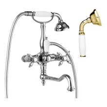Смеситель для ванны с поворотным изливом с ручным душем, шлангом 150 см CEZARES NOSTALGIA-VDF-03/24-Bi