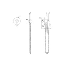 Смеситель с гигиеническим душем встраиваемый Wonzon & Woghand, Хром (WW-88849008-CR)