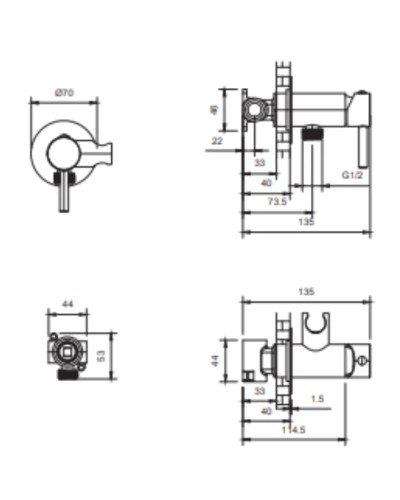 Гигиенический душ AltroBagno Modern 060116Cr со смесителем, хром