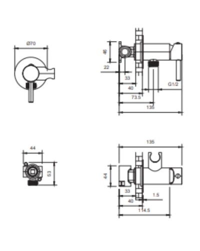Гигиенический душ AltroBagno Modern 060117OrSp со смесителем, золотой матовый