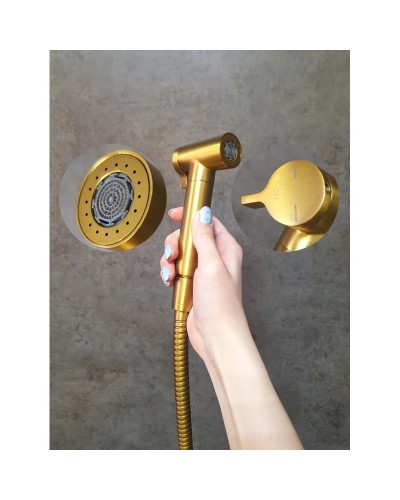 Гигиенический душ AltroBagno Modern 060117OrSp со смесителем, золотой матовый