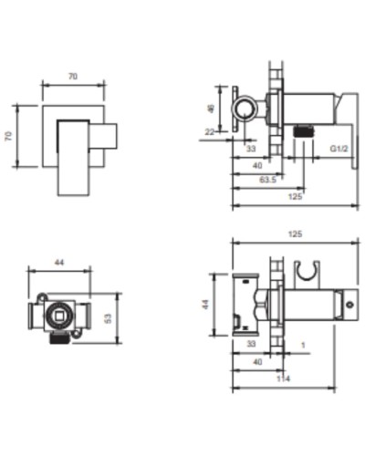 Гигиенический душ AltroBagno Beni aggiuntivi AltroBagnoBM060120Cr со смесителем, хром