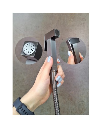 Гигиенический душ AltroBagno Beni aggiuntivi AltroBagnoBM060121GrMt со смесителем, оружейная сталь