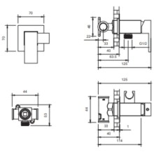 Гигиенический душ AltroBagno Beni aggiuntivi AltroBagnoBM060122NeOp со смесителем, черный матовый