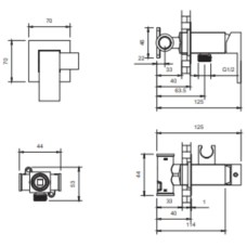Гигиенический душ AltroBagno Beni aggiuntivi AltroBagnoBM060122NeOp со смесителем, черный матовый