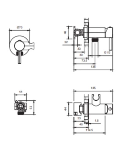 Гигиенический душ AltroBagno Modern 060123RaSp со смесителем, медь матовая