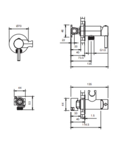 Гигиенический душ AltroBagno Modern 060124BiOp со смесителем, белый матовый