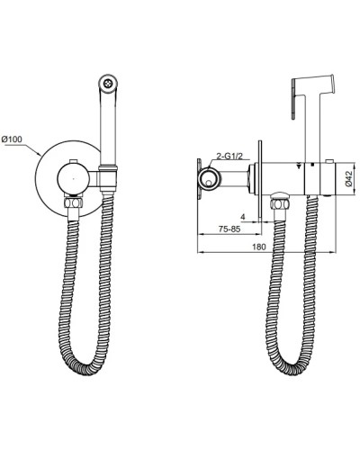 Гигиенический душ AltroBagno Beni aggiuntivi AltroBagnoBM060403OrSp с термостатом, золотой матовый