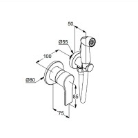 Гигиенический душ со смесителем Kludi Zenta SL 489990565 Хром